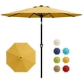 thumbnail image 1 of Parasol de Patio Extérieur Durable de 9 Pi – Parasol de Marché Robuste avec Protection UV UPF 50+, Manivelle, Inclinaison à Bouton-Poussoir, 8 Baleines en Acier, Pare-Soleil Résistant au Vent, 1 of 8