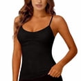 thumbnail image 6 of LIZUOJUN Under $8 Tank Tops for Women Built-in Bra Racerback Slim-Fit Camisole Plus Size Sleeveless Casual Shirts Trendy Workout Tops For Athletic Running Gym Yoga, Black, Camisole, L, 6 of 9