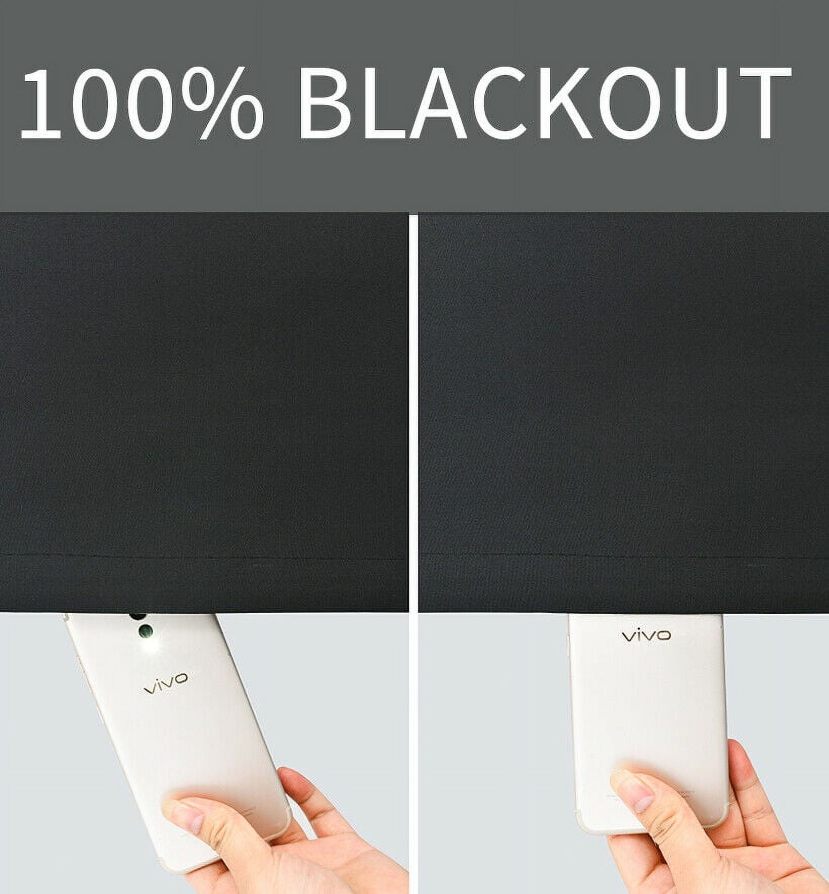 2 Pack: Solid Colored 100% Energy Saving Hotel Max Blackout Thermal Curtain Panels - Black, 84 in. Long