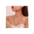 thumbnail image 4 of Collar De Cadena Y Perlas Hip Hop Moda Para Hombre Y Mujer Plata, 4 of 4