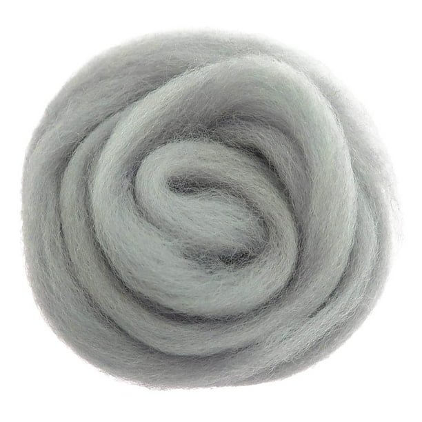 10 g de lana suave para fieltrar con aguja, color gris