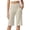 295#Beige, variant on Tummy Control Stretch Capris for Women with Pockets Wide Leg Cotton Pull On Capri Pants Petite Length Dressy Casual White 2XL