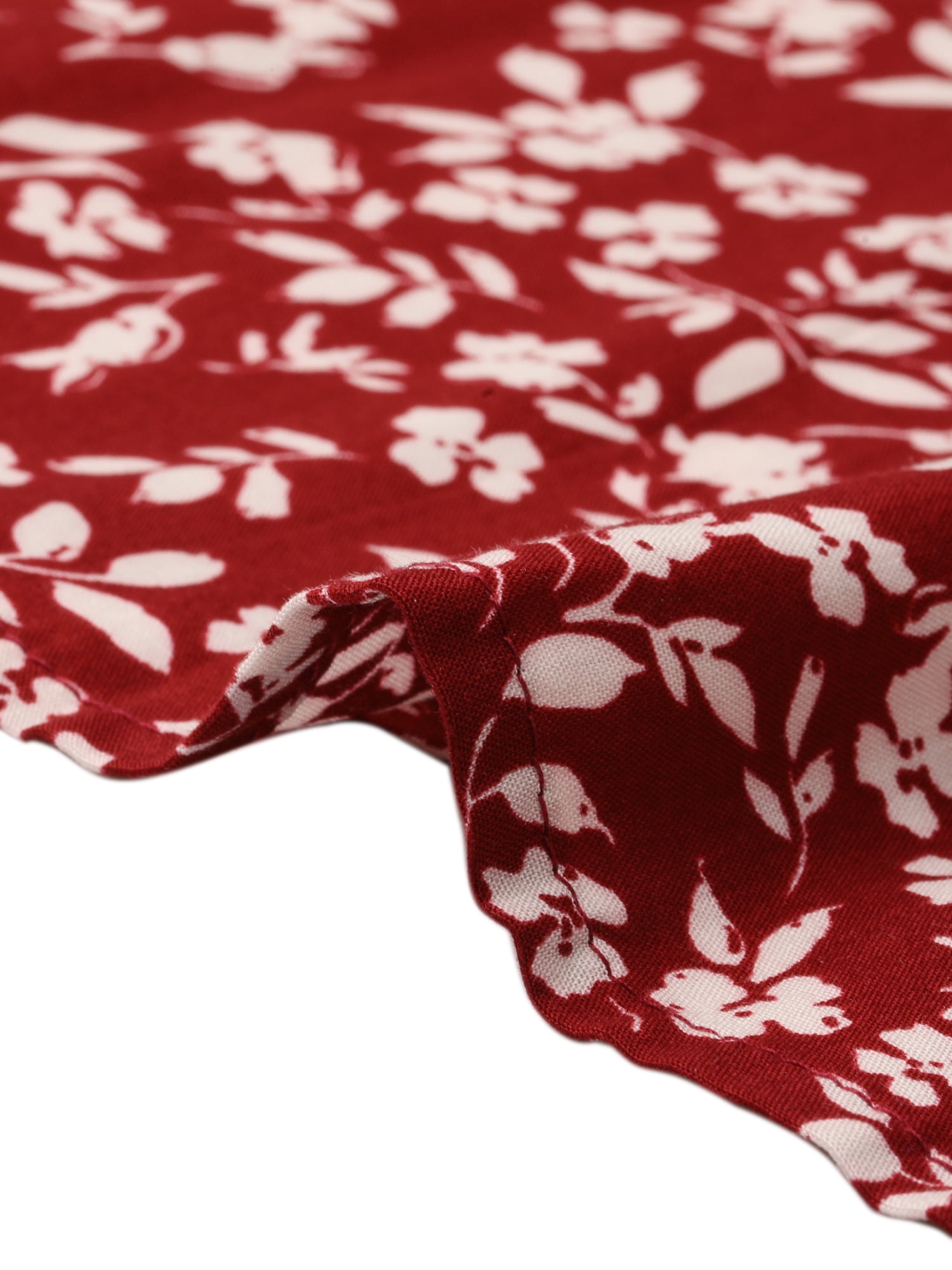 DARING DIVA Fall Long Sleeve Midi Floral Boho Dress L Red