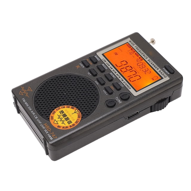 Récepteur DSP Portable, Haute Sensibilité FM MW SW SSB LSB AIR CB VHF UBD WX 3,7 V Batterie 1000 mAh Récepteur Bande Complète pour Réception Comm