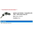 thumbnail image 2 of Ignition Lock Cylinder - Compatible with 1985 - 1989 Lincoln Town Car 1986 1987 1988, 2 of 2