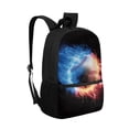 thumbnail image 2 of Binienty Lightning Baseball Print School Bookbag for Kids 8-14, 17 Inch Large Capacity Backpack with Adjustable Padded Straps, Multiple Front Pockets Lightweight Travel Daypack for Students, 2 of 6