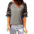 thumbnail image 1 of Cathalem T-Shirts pour Femmes Coupe Ajustée Manches Courtes Col Rond T-Shirt Serré, Gris P, 1 of 2