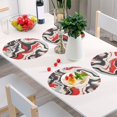 thumbnail image 6 of Ryvnso Red Gray Liquid Marble Round Plate Mats Dining Table Placemat Set of 4 for Holiday Decoration, 6 of 7