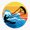 1pcs, variant on Kitesurfing Kiteboarding Retro Beach Sport Sticker