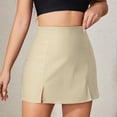 thumbnail image 5 of Amzcrzy Women's Mini Skirts Versatile Trendy Spilt Hem Skirts for Women Casual Solid Color Business Skort Comfy Basic High Waist Zipper Summer Skirts S, 5 of 8