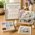 thumbnail image 4 of DIY Sea Glass Art Kit, Charleston Rainbow Row Acrylic Craft Kit for Adults | 4.72*4.72in Mosaic Kits for Adults, 6 Coastal Town Designs, Wooden Easel & Guide Included, Keepsake Gift, 4 of 9
