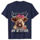 thumbnail image 3 of Camisetas con estampado de vaca de las tierras altas para mujer, camisetas femeninas con diseño de actitud, camiseta de manga corta con cuello redondo, ropa divertida de dibujos animados para mujer, 3 of 5