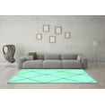 thumbnail image 3 of Ahgly Company Indoor Rectangle Solid Turquoise Blue Modern Area Rugs, 5' x 7', 3 of 4