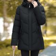 thumbnail image 4 of Christmas Gift Ofreoo Women's Winter Casual Loose Fashion Color Pocket Zippered Tops Reversible Long Cotton Coat Winter Coats for Women, 4 of 8