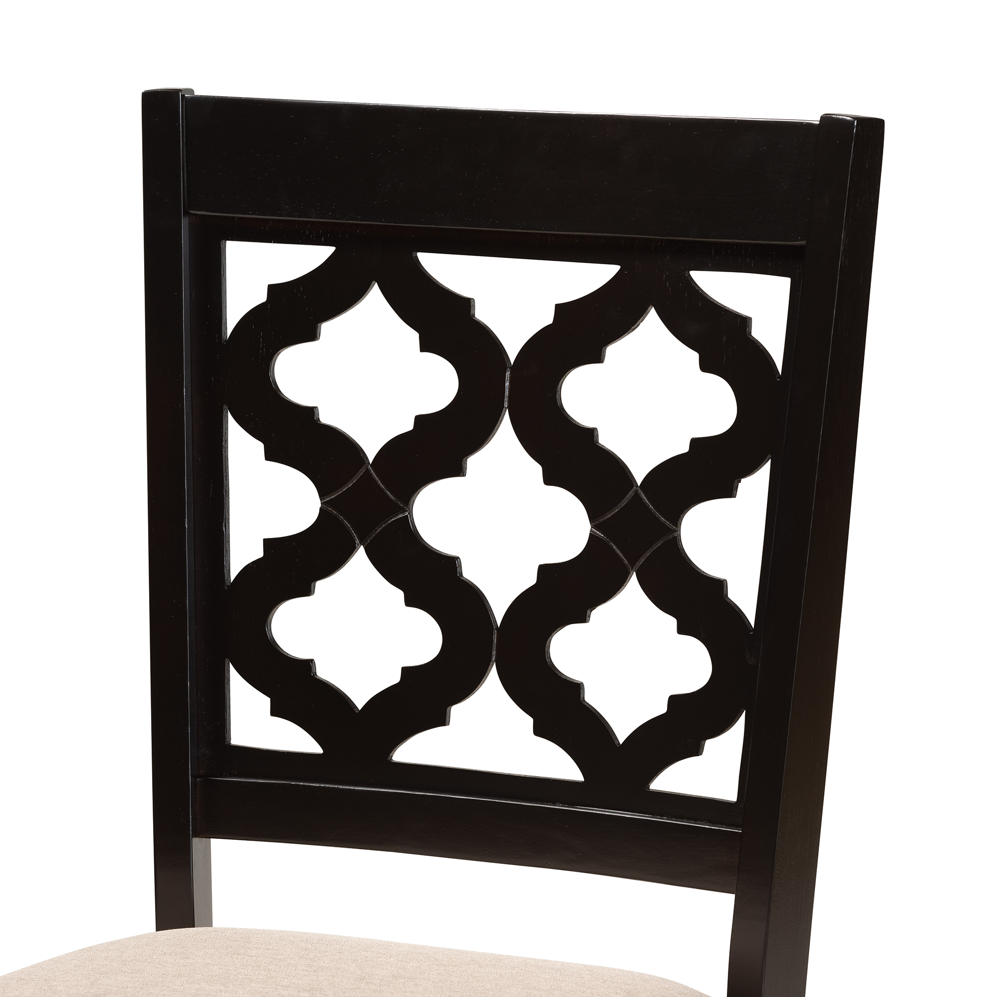 Baxton Studio Ramiro Modern and Contemporary Sand Fabric Upholstered and Dark Brown Finished Wood 5-Piece Dining Set