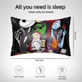 thumbnail image 2 of Funda de almohada de satén de seda de Pesadilla antes de Navidad para cabello y piel, 1 paquete de funda de almohada de seda 100 % morera, funda de almohada de seda pura en ambos lados con cremallera, 2 of 7