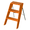 Orange, variant on Ladder Shelf, Multifunctional 3-Tier Bookshelf, Stylish Bedroom Shelves Double As Bedside Table, Side Table For Home Living Room, Kitchen And Bedroom,Red