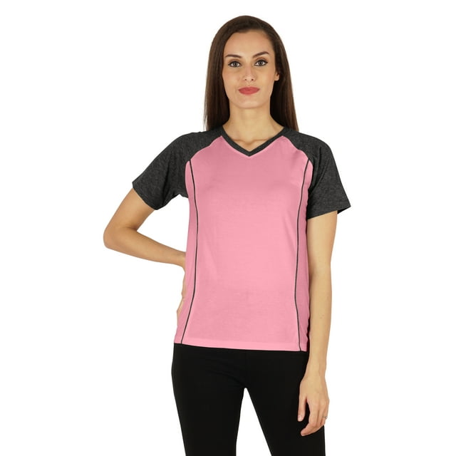 Inkmeso Solid Short Sleeve T-Shirt For Womens Sporty Casual Solid Basic Workout Shirts