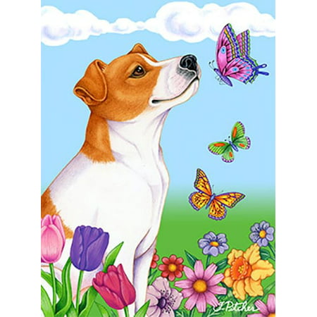 Jack Russell - Best of Breed Butterfly House Flag