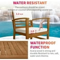 thumbnail image 6 of FDW Set 4-Piece Acacia Wood Outdoor Chat Patio Furniture with Cushions, Beige/White, 6 of 7