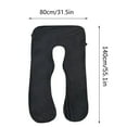 thumbnail image 3 of Arlajo U-Shape Body Pillow Cover with Removable Cooling Cover, Dark Grey – for Adults, 3 of 4