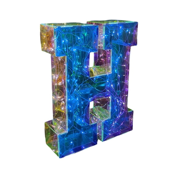 DefiDgd Colorful LED H Letter Light,Glitter Alphabet Letter Battery Powered Night Light for Party Birthday Table Wall Home Decoration