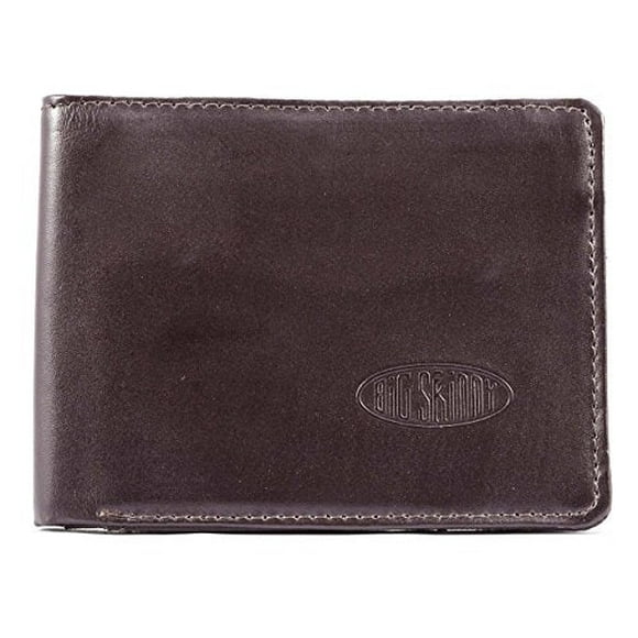 Big Skinny Portefeuille Mince en Cuir à Rabat en L pour Homme, Brun