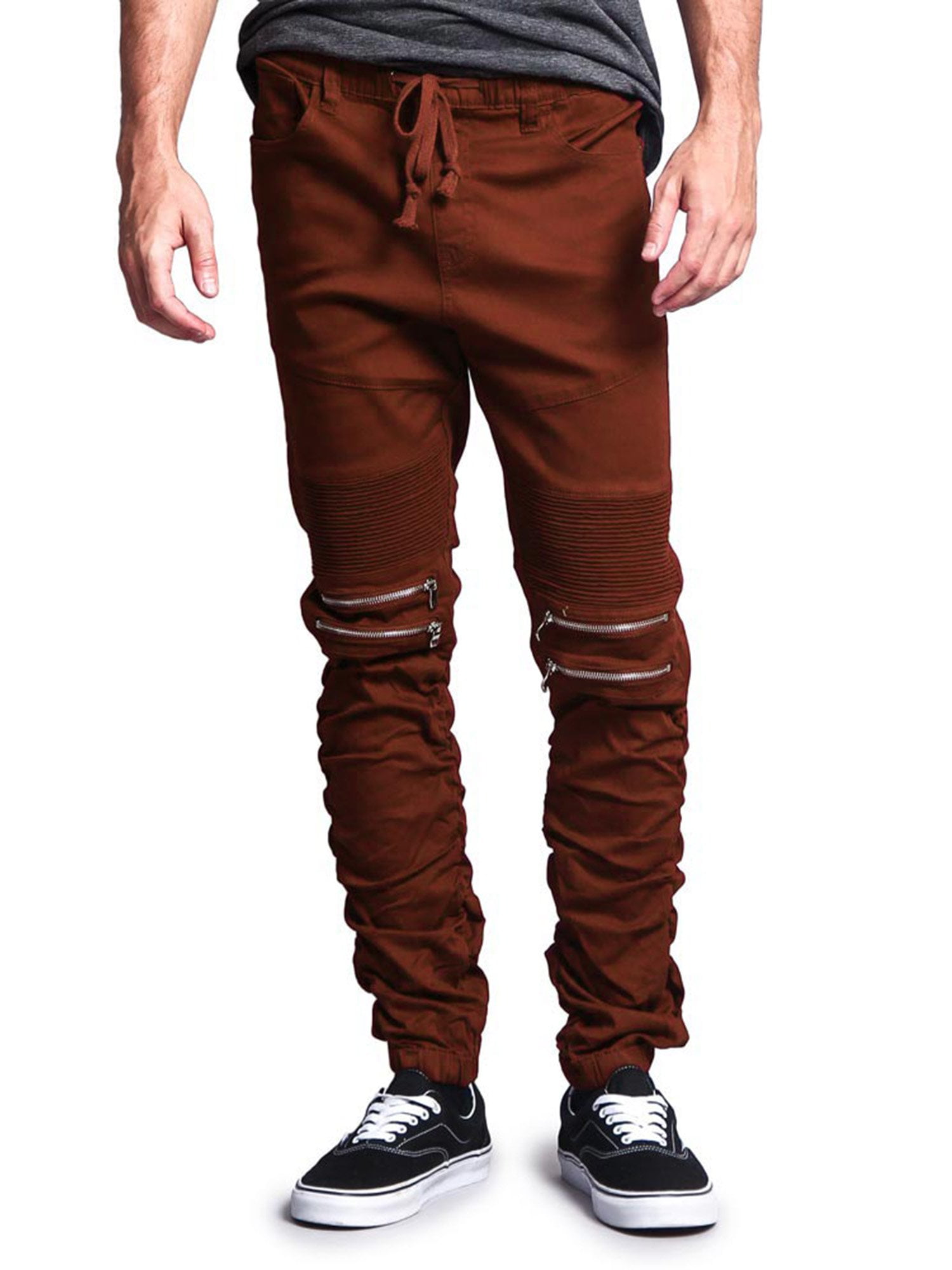 Victorious Men's Scrunch Stacked Biker Twill Jogger Pants Victorious Men's Scrunch Stacked Biker Twill Jogger Pants