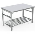 thumbnail image 2 of Mesa plegable de acero inoxidable para preparación y trabajo, 48 x 24 pulgadas, mesa de preparación comercial NSF para cocina, estación de trabajo con estante inferior para restaurante, hogar y hotel, 2 of 7