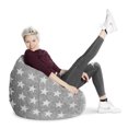 thumbnail image 3 of Gouchee Home Fluffy Stars Grey Faux Fur Bean Bag Chair – Soft Polyester with Polystyrene Bead Filling, Suitable for Adults and Teens, Lightweight & Cozy Seating for Bedroom, Living Room or Playroom, 3 of 7