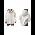 thumbnail image 3 of Sudadera con Capucha de Gran Tamaño para Mujer, Cuello en V, Forro , Larga, Estilo Y2K, Ropa de Otoño A XXL, 3 of 6