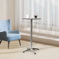 thumbnail image 6 of Dwellnix Modern Round Dining Table with X Base, 23.62" Stainless Steel Top, Aluminum Column – Lightweight Metal Table for Cafe, Bistro, Patio, Easy to Clean, Weather-Resistant, 6 of 11