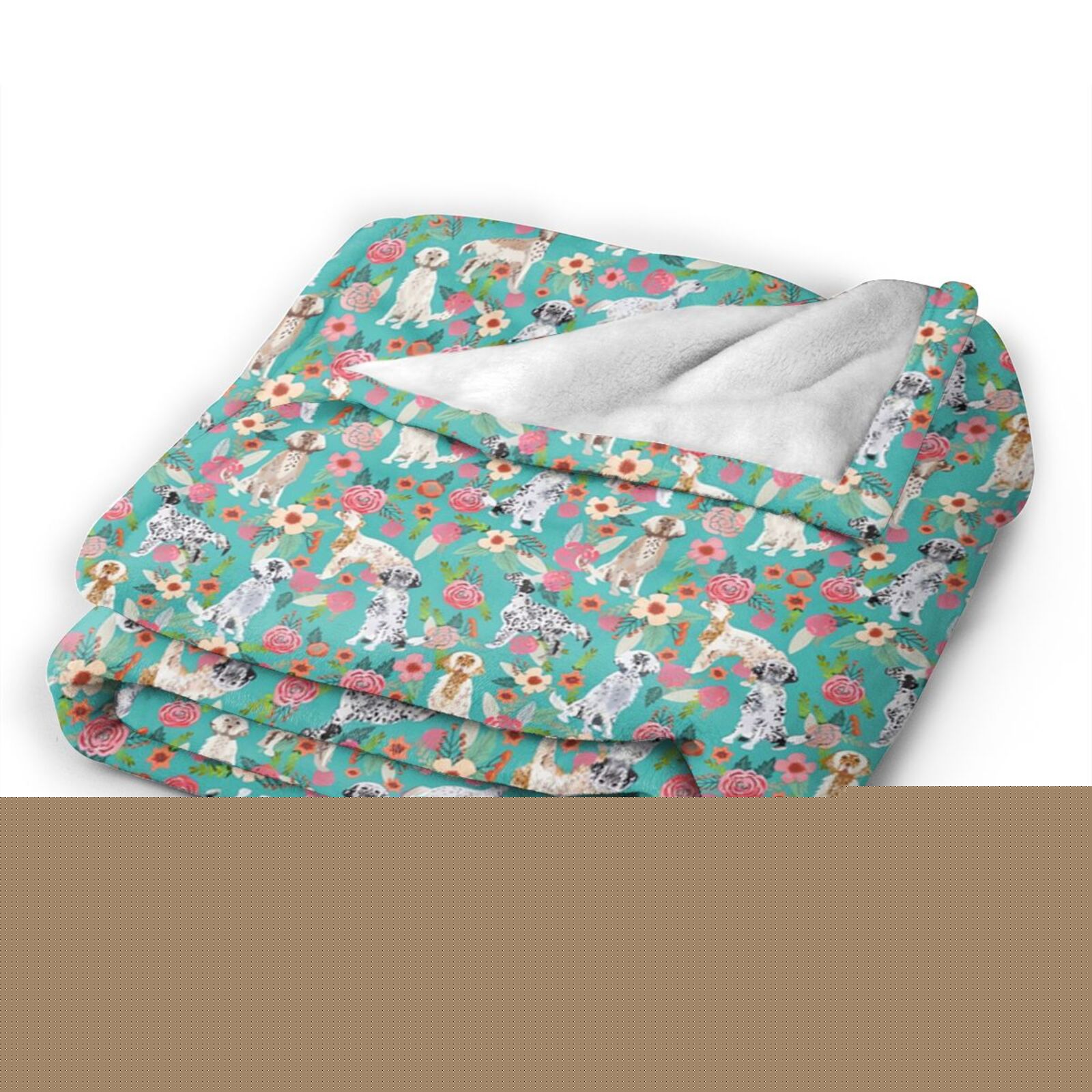 Wijzvio English Setter Dogs Lovers Flower Floral Throw Blanket Soft Fuzzy Fleece Blanket For Couch Bed Living Room Decoration 60"X50"