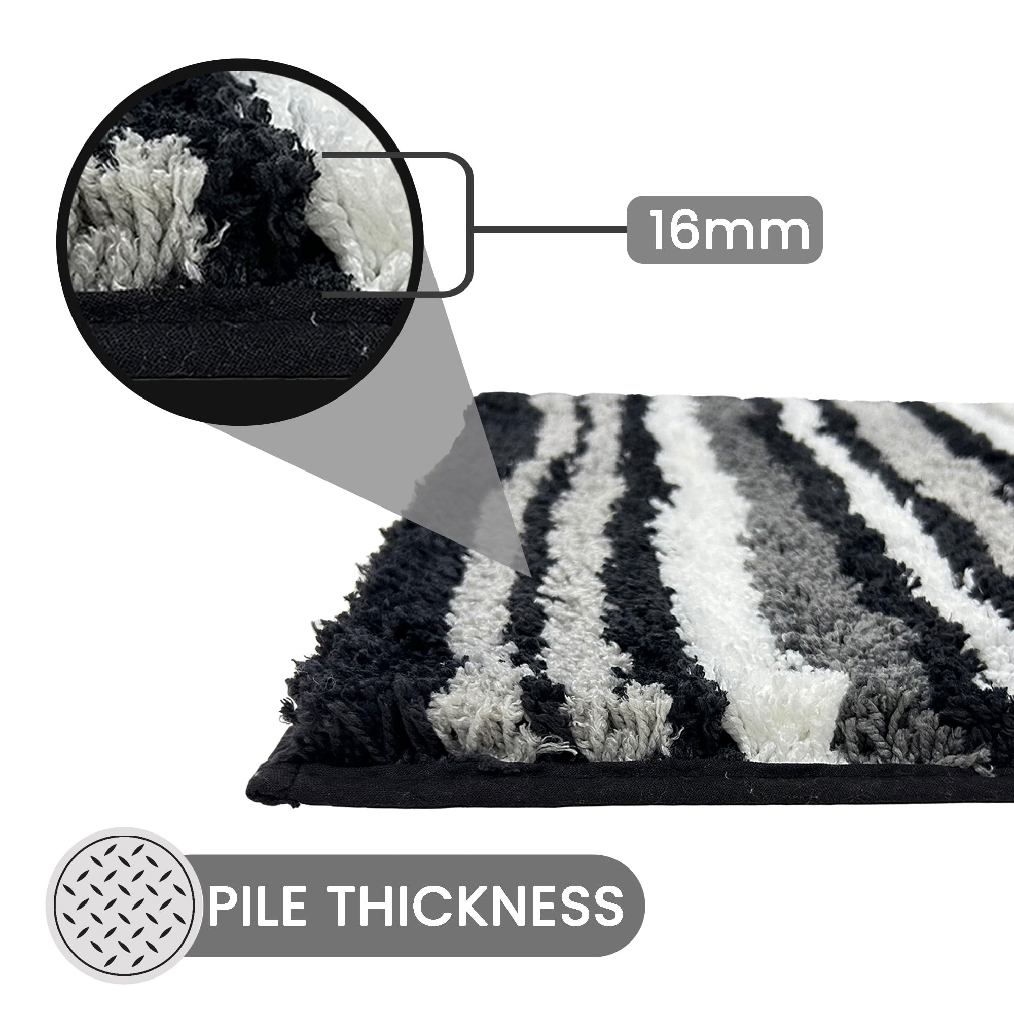 Better Trends 20" x 20" U-Shape Toilet Rug, 100% Polyester Non Reversible Tufted Bathroom Rug, Contour Mat, Water Absorbent, Machine Washable, Toilet Base Rug Griffie Collection - Gray
