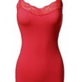 thumbnail image 3 of FashionOutfit Women's Solid Soft Stretch Spaghetti Strap Lace Trim Tank Top, 3 of 3