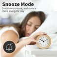 thumbnail image 4 of Réveil Matin avec Mode Snooze, Réveil en Bois Nano Sans Tic-Tac, 4 of 5