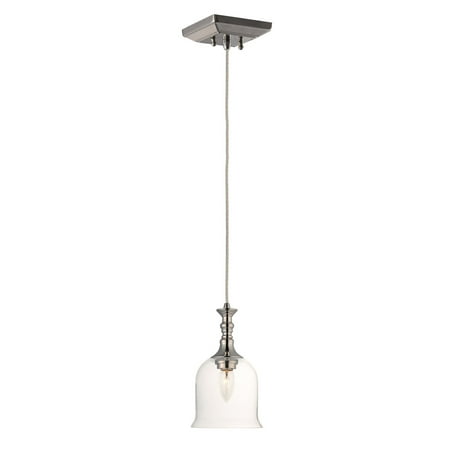 

Pendants 1 Light Bulb Fixture With Polished Nickel Finish Steel and Glass Material MB Bulbs 6 inch 60 Watts