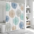 thumbnail image 6 of Light Green Floral Shower Curtain for Bathroom, Modern Light Blue Green Khaki Dandelion Flowers Waterproof Cloth Fabric Bathroom Accessories Set with 12 Rust Proof Plastic Hooks, 72"x84", 6 of 9