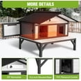 thumbnail image 5 of Heated Outdoor Cat House with Heating Pad and Insulated Liner in Winter, Feral Cat Shelter with Weatherproof Roof and Elevated Base, Kitten Condo with 3 Escape Doors Outside (Black & White, Medium), 5 of 7