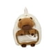 thumbnail image 2 of Mochila de capibara, bonita y práctica, con cremallera suave, ligera y de peluche de dibujos animados. Blanco, 2 of 9