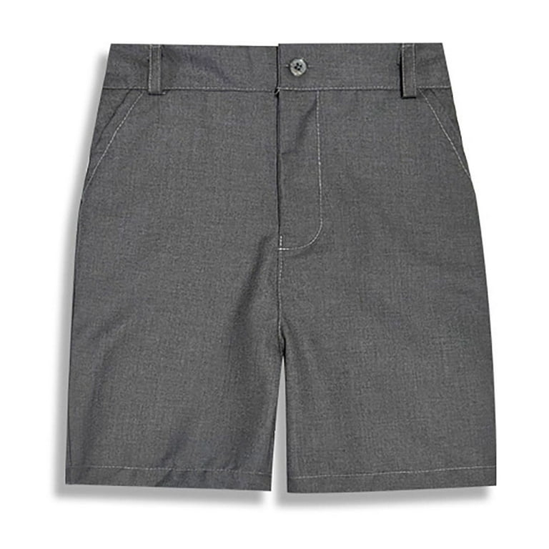 slim fit dress slacks Boys Dress Shirt & Bubble Shorts Grey & White – The Vintage Teddy main image 0