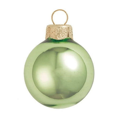 Whitehurst Mini Shiny Finish Glass Christmas Ball Ornaments - 1.5" (40mm) - Lime - 40ct