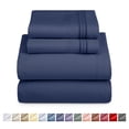 thumbnail image 1 of Nestl Juego de Sábanas Individual, 3 Piezas, Suavidad Instantánea, con Bolsillos Profundos, Ropa Cama Infantil Microfibra Suave, Azul Marino, 1 of 10