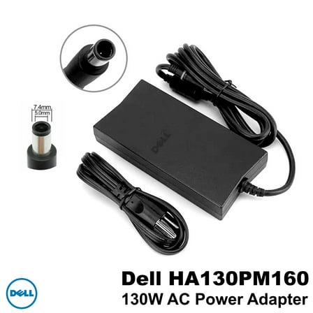 Pre-Owned Dell 130W Slim AC Adapter for Latitude E6540, 19.5V w/ 7.4mm Tip - 6G99N