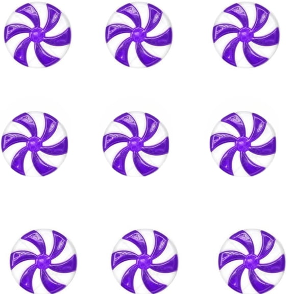 100Pcs Christmas Candy Cane, 1in/2.5cm Plastic Candy Decorations Peppermint Ornaments for Christmas Tree Candy Lollipop Craft Decor for Xmas Home Party Supplies (Purple White)