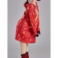 thumbnail image 3 of ELF Women Christmas Hoodies Dress Deer/Snowman Print Drawstring Hooded Long Sleeve Sweatshirts Dress Fall Mini Dress, 3 of 5