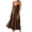 Coffee, variant on Women Strapless Dress Pure Cotton Sleeveless Backless Dress With Flowing Long(Black,L)