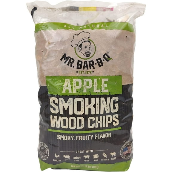 Visualz Apple Wood Smoker Chips, Wood Chips for Smokers, Alternative for Charcoal Briquettes Can be Use on Gas, Charcoal Grills, 100% Natural Apple Flavor for Grilling BBQ, Camping (1.8 Lb Bag)