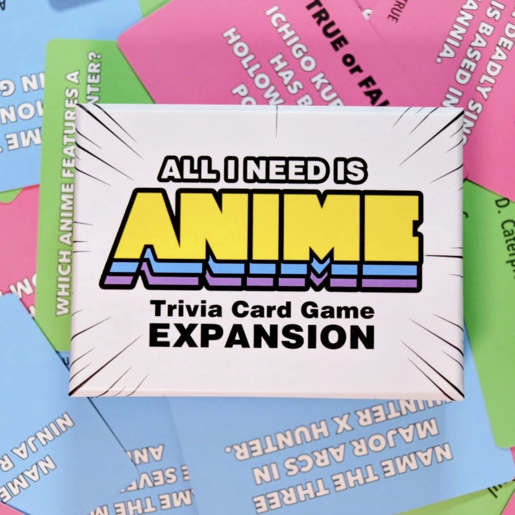 All I Need is ANIME Bundle Anime Trivia Card Game - Base Game + Expansion Combo 155 Cards Total, Character, Quotes & Skill Challenges, Fun Anime Party Game for Fans, Teens & Adults