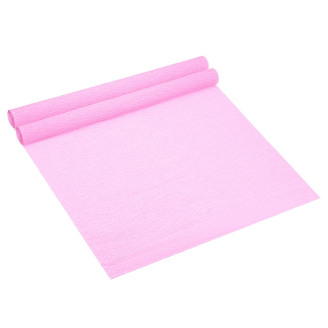 Unique Bargains 8.2ft Crepe Paper Roll, 2 Roll 20' Width Paper Streamer Sheet for Craft Flower Making Decoration, Pink